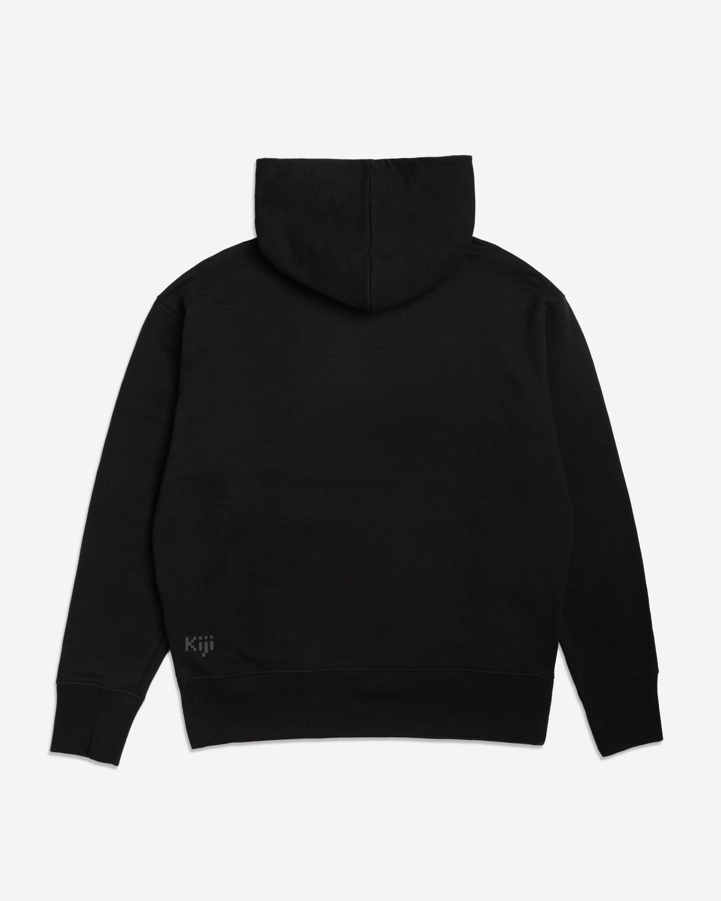 Casaco de moletom com capuz liso, com logo Kiji na parte das costas, feito de moletom 100% algodão. Item unissex.