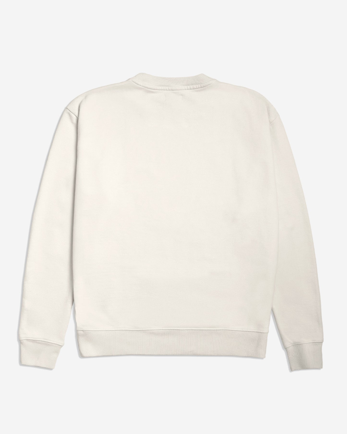 Suéter de moletom na cor off white, feito de moletom 100% algodão. Item unissex.