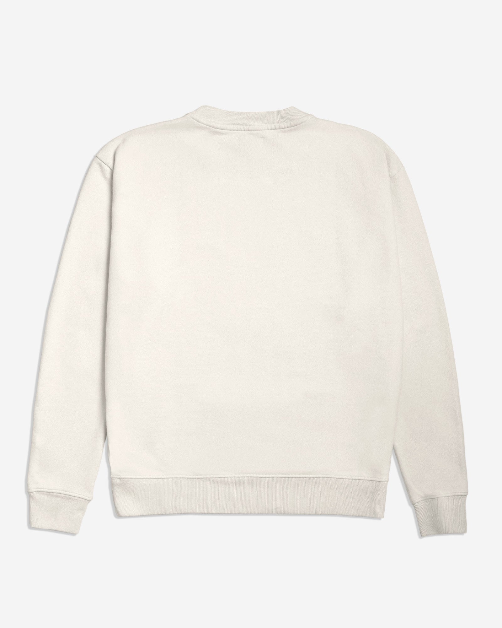 Suéter de moletom na cor off white, feito de moletom 100% algodão. Item unissex.